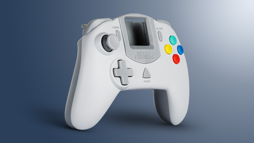 Retro Fighters' StrikerDC: Sleek Grey Wired Controller for Dreamcast